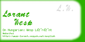 lorant wesp business card